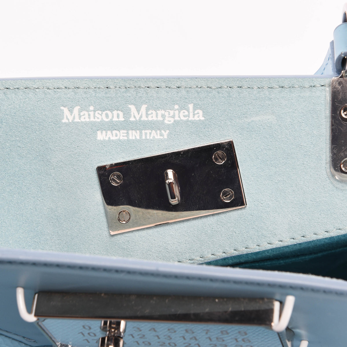Maison Margiela Pale Blue Calfskin Small Snatched Bag