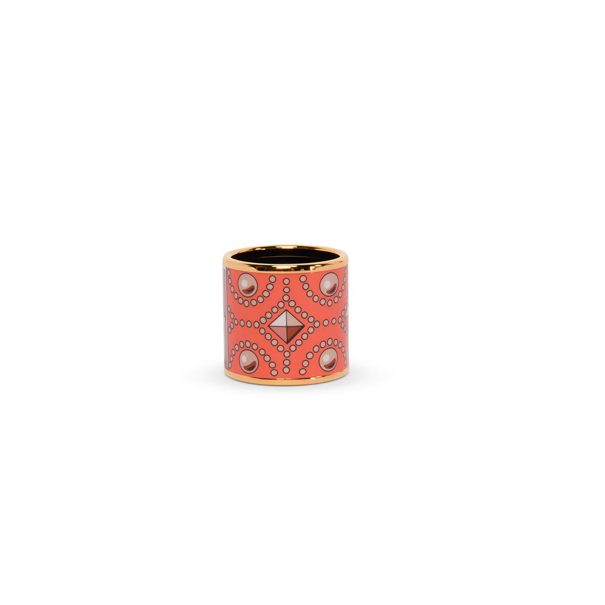 Hermes Corail Enamel Colliers de Chiens Scarf Ring