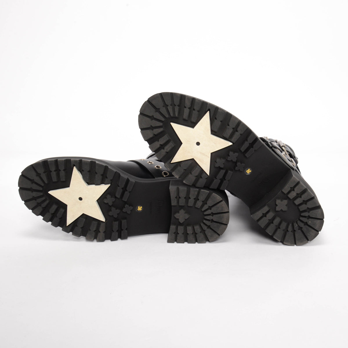 Dior Black Calf D-Fight Buckled Boots 38