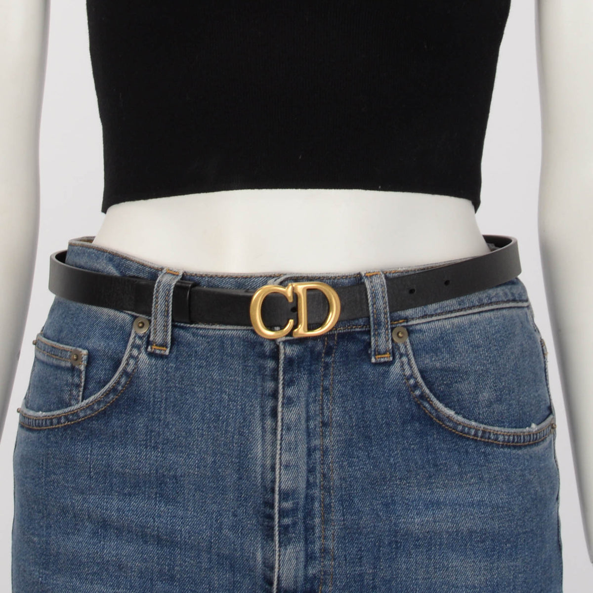 Dior Black Ultrasoft Calfskin Saddle Belt