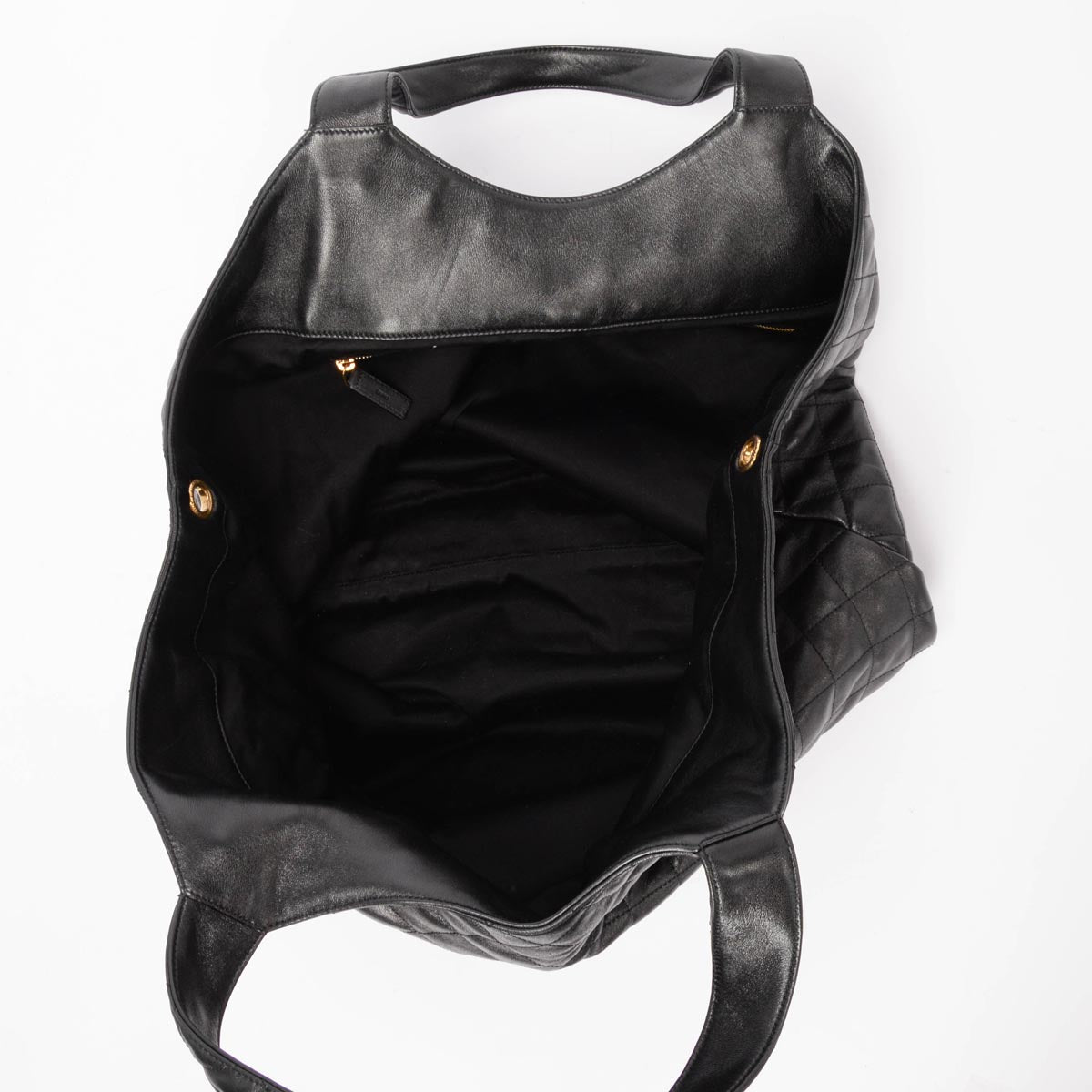 Saint Laurent Black Quilted Lambskin Maxi Icare Shopping Tote