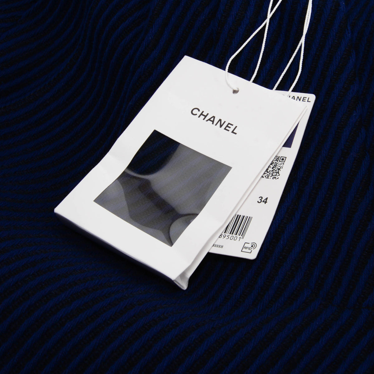 Chanel Blue & Black Wool Twill Gold Embroidered CC Pants FR 34