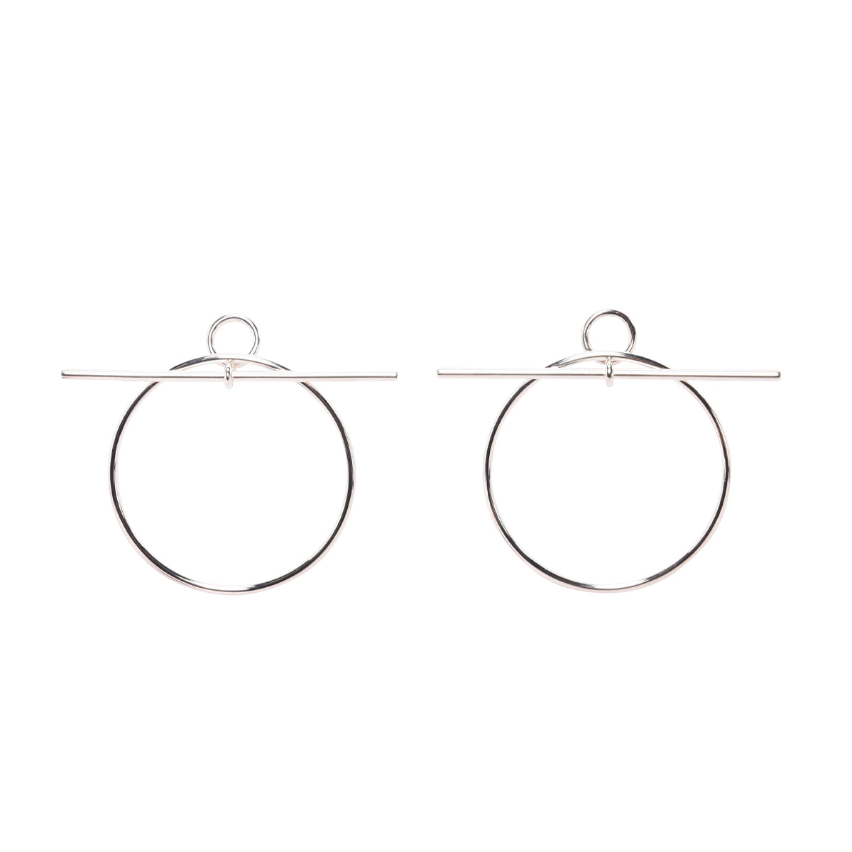 Hermes Sterling Silver Medium Loop Earrings