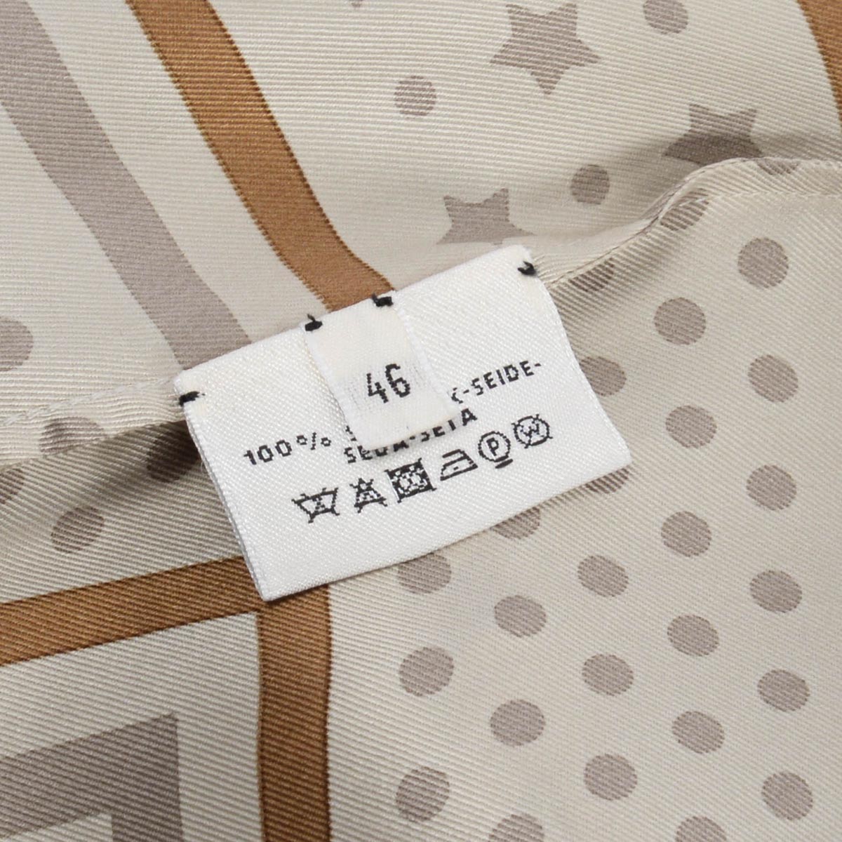 Hermes Beige Silk Les Cles Maxi Dress FR 46