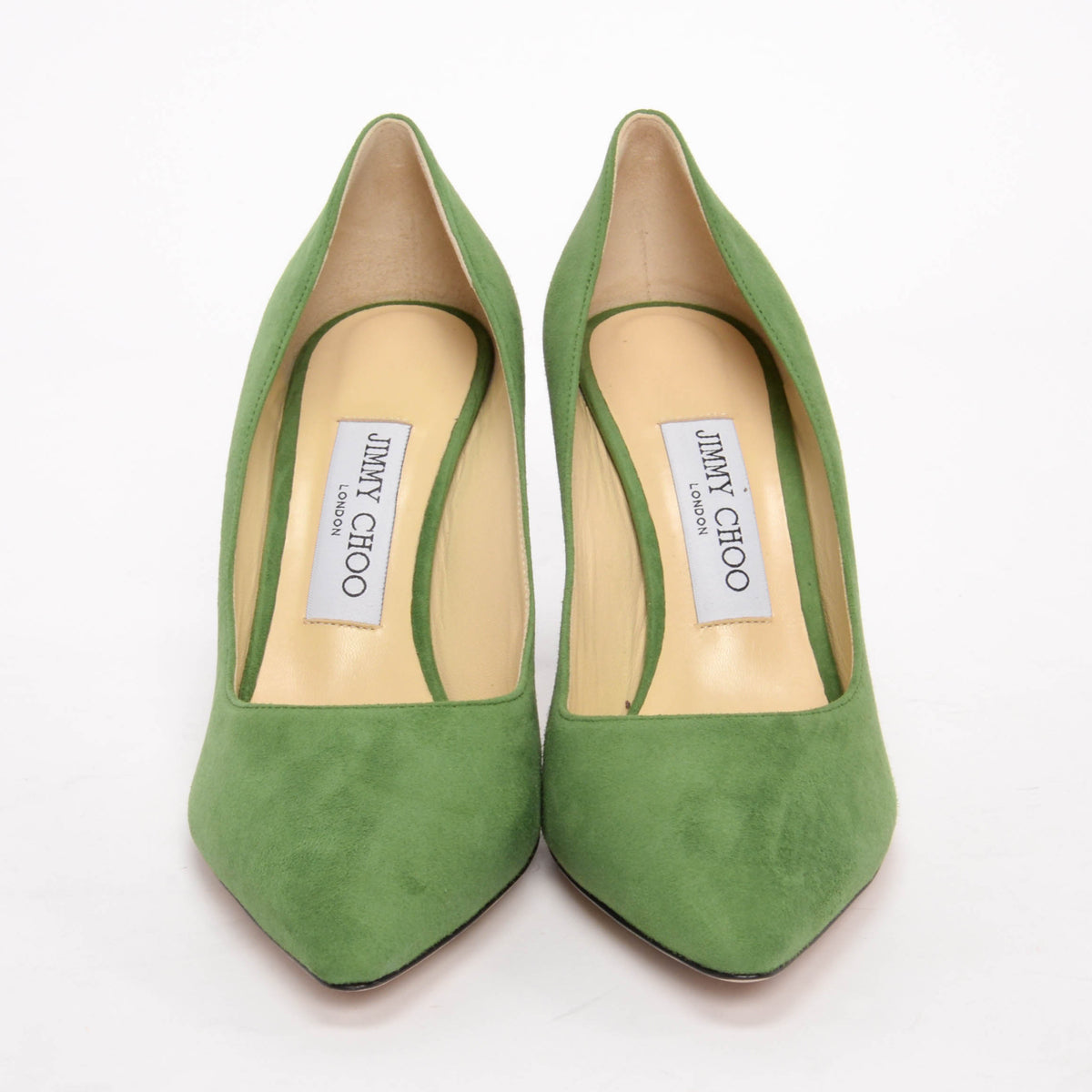 Jimmy Choo Apple Green Suede Romy 85 Pumps 36.5