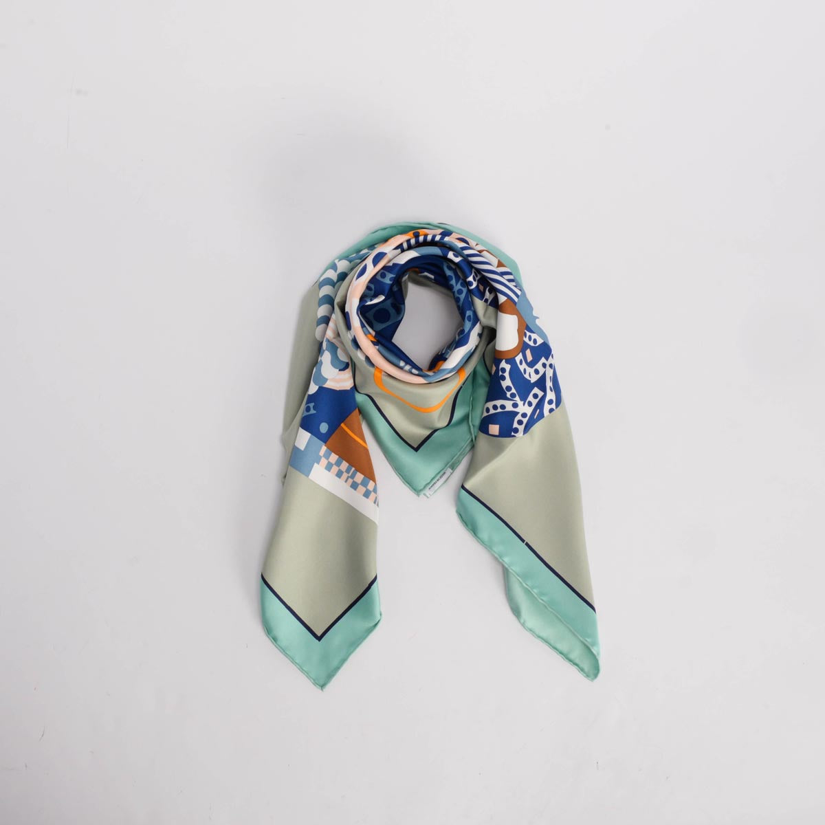 Hermes Vert Amande Silk Silla de Gaucho Scarf 90