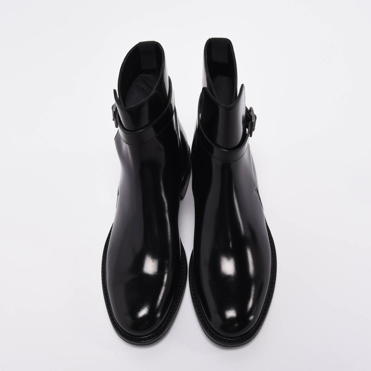 Saint Laurent Black Hi-Shine Army Ankle Boots 39