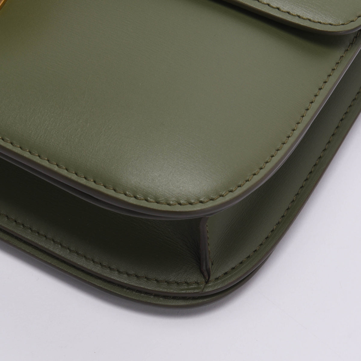 Celine Khaki Box Calf Classic Box Bag