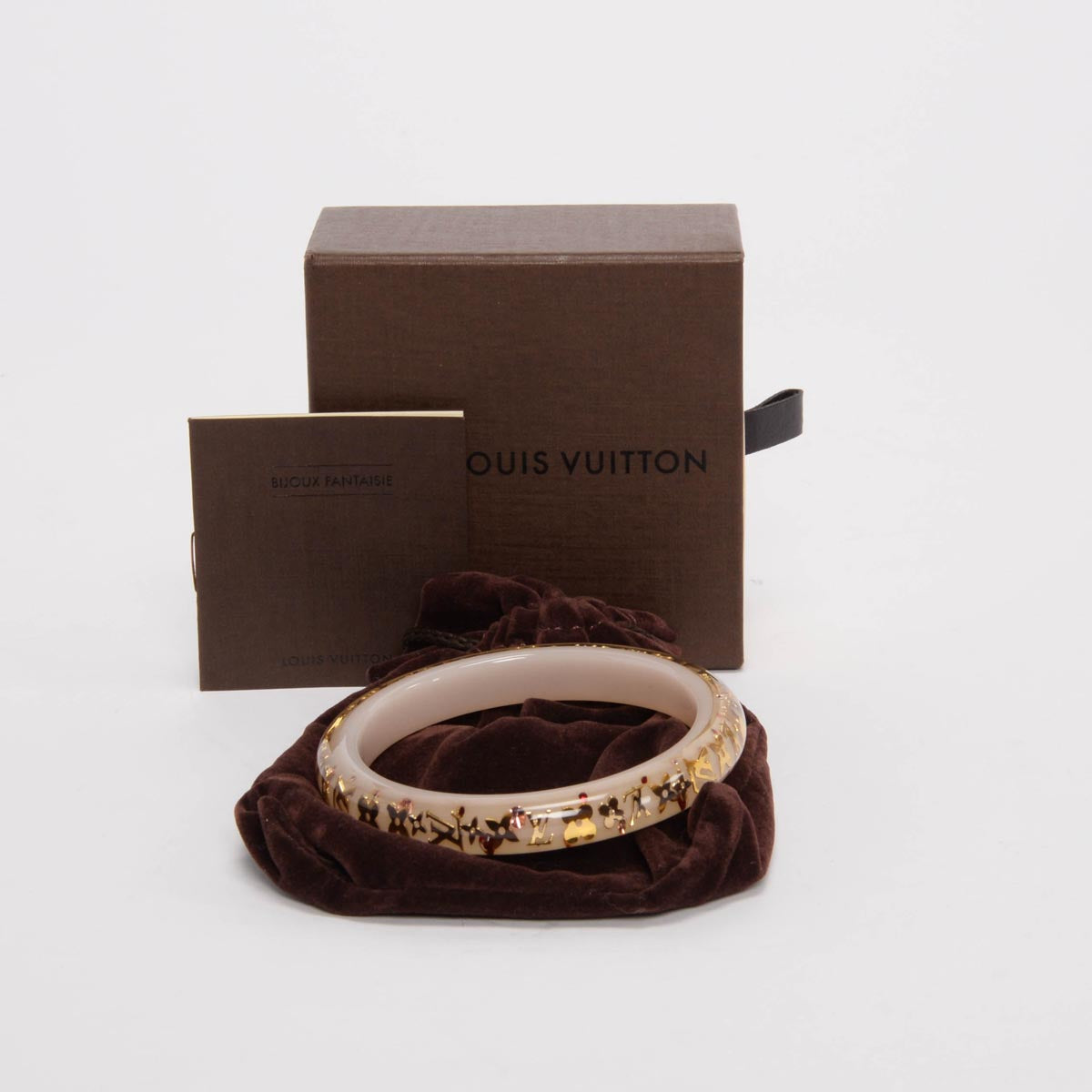 Louis Vuitton White Resin Monogram Inclusion Bangle