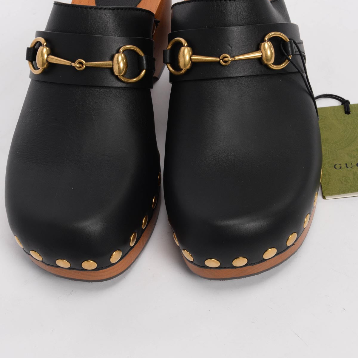 Gucci Black Calfskin Horsebit Clogs 40