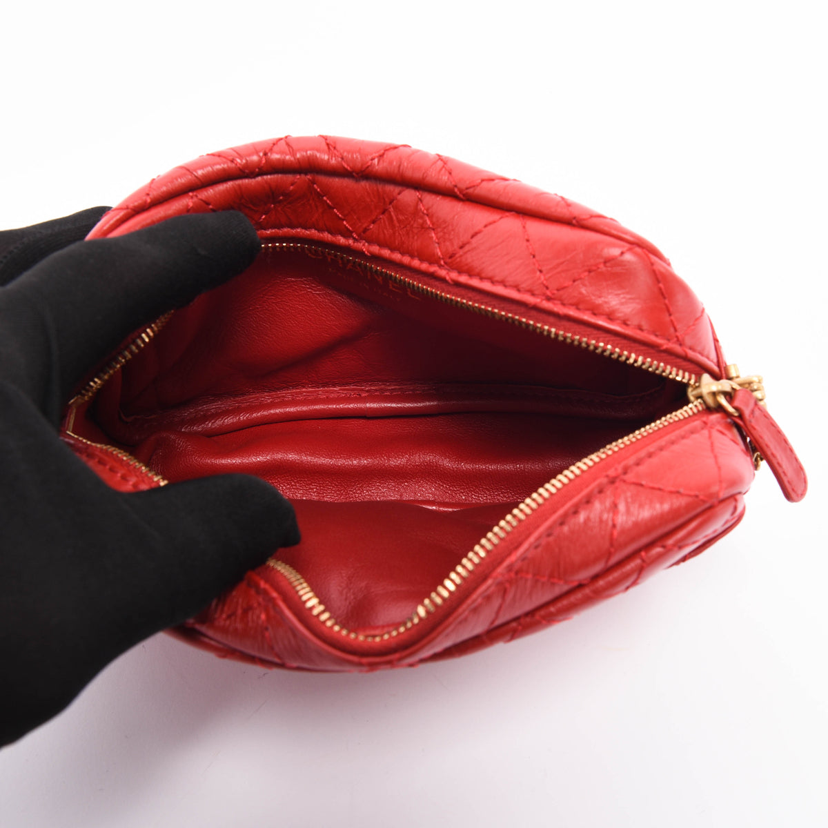 Chanel Red Aged Quilted Calfskin Mini Reissue Camera Case