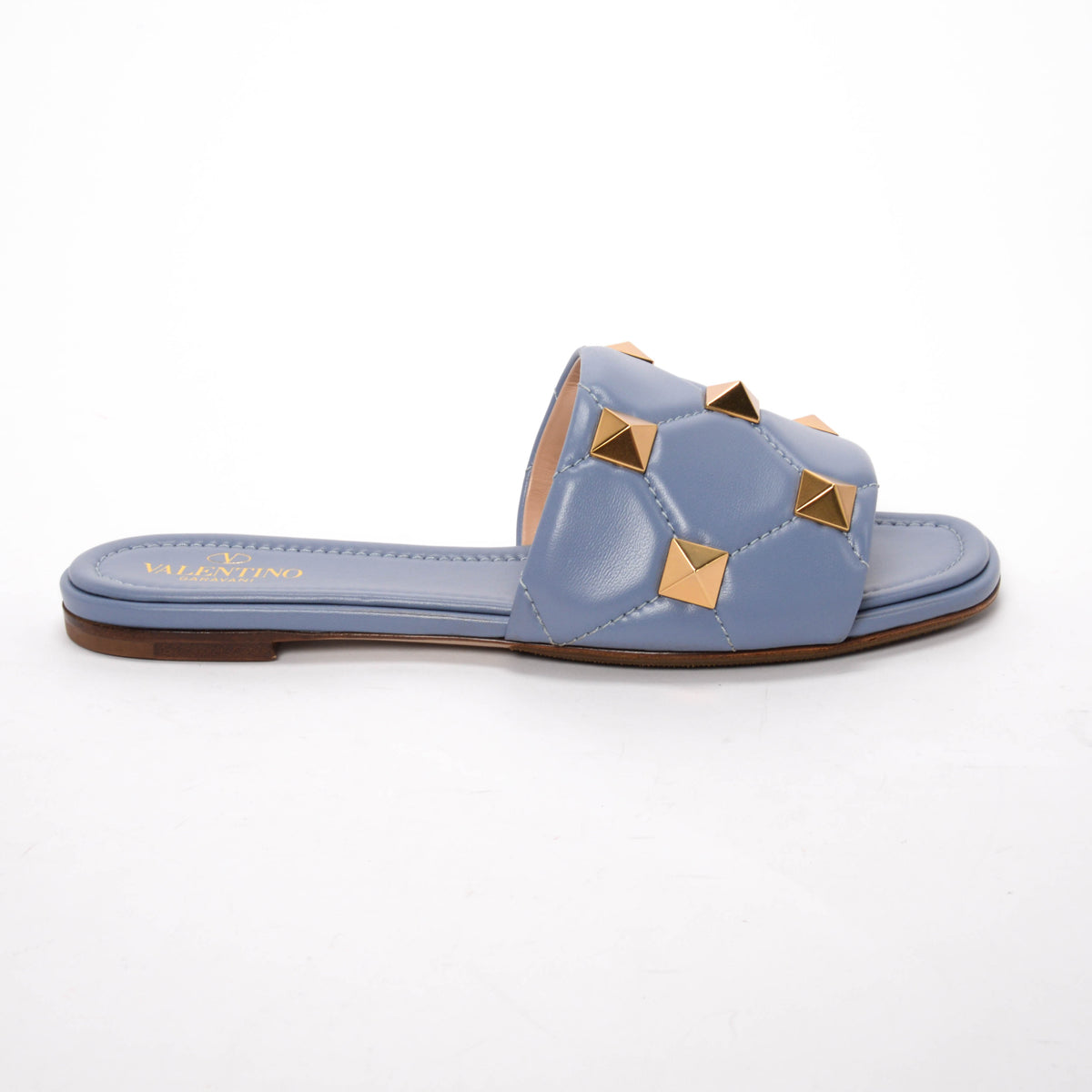 Valentino Niagara Lambskin Roman Stud Flat Slides 39