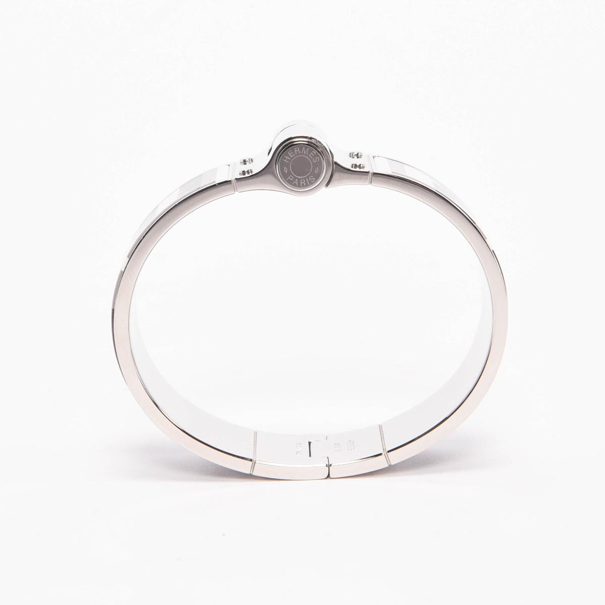 Hermes Black & White Enamel Charniere Lettre au Carre Hinged Bracelet