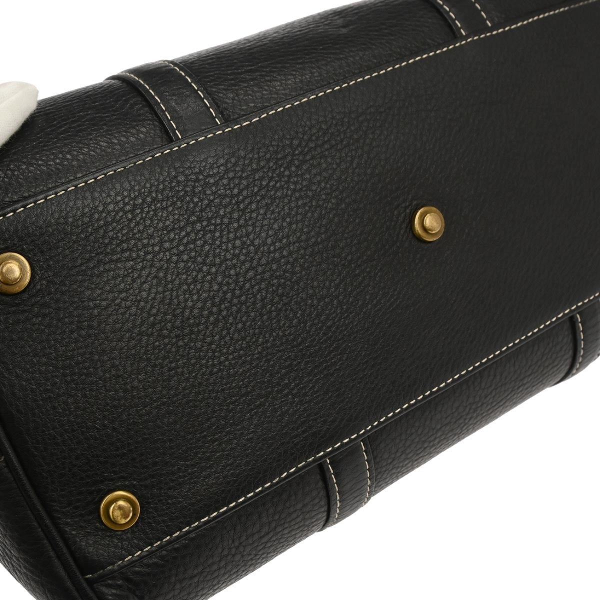 Dior Medium Black Grained Leather Boston Bag