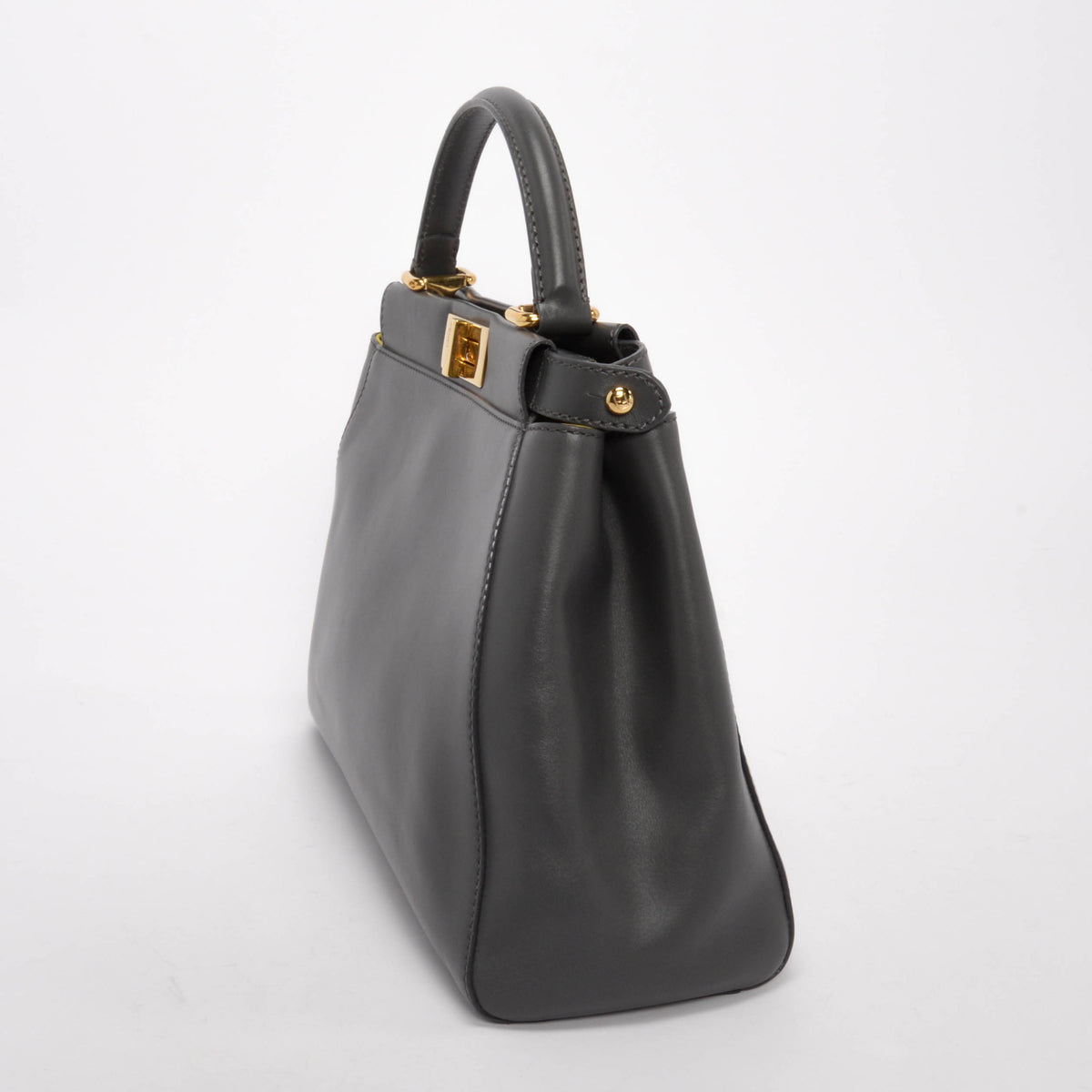 Fendi Dark Grey Nappa Medium Peekaboo Bag