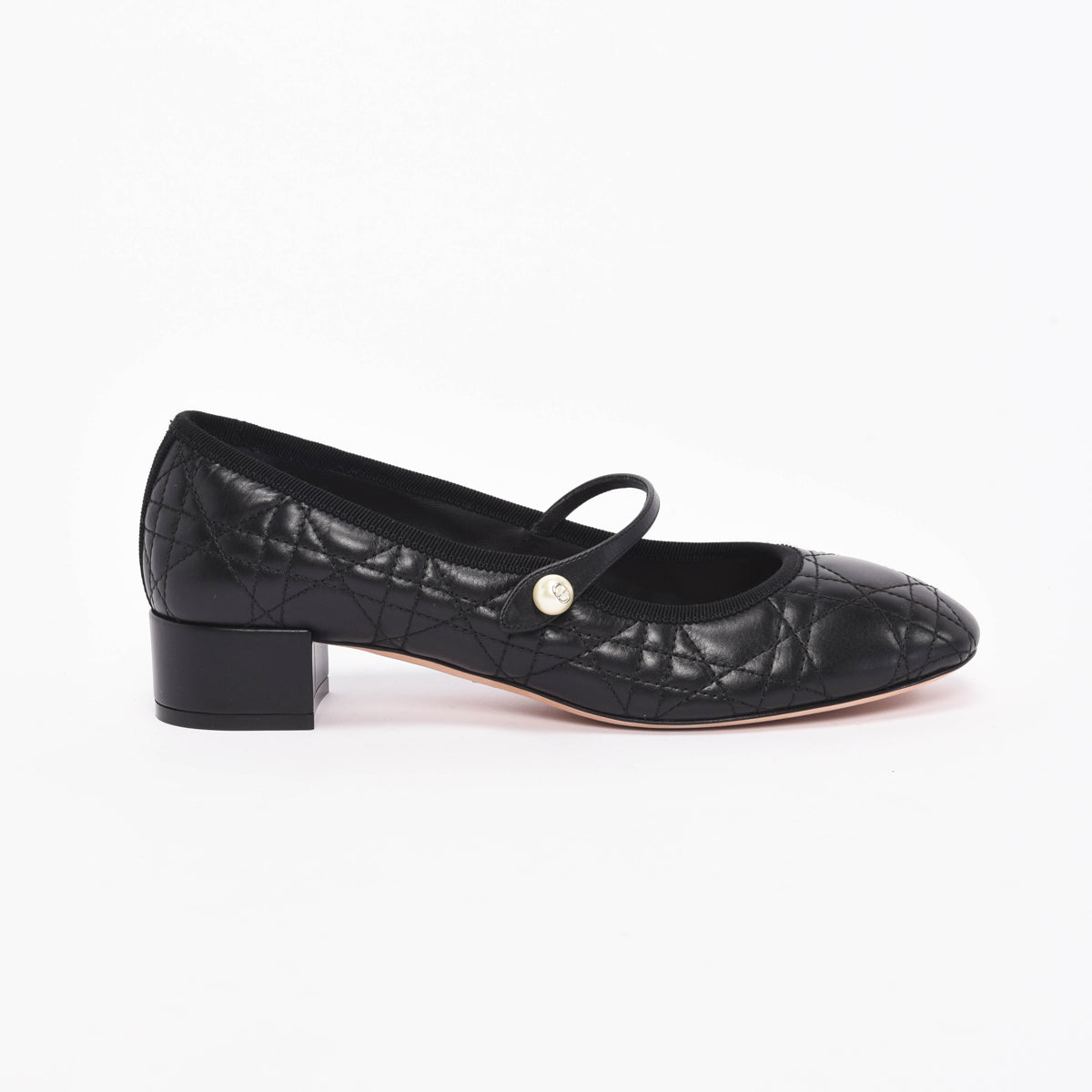 Dior Black Cannage Calfskin Ballet Pumps 38.5