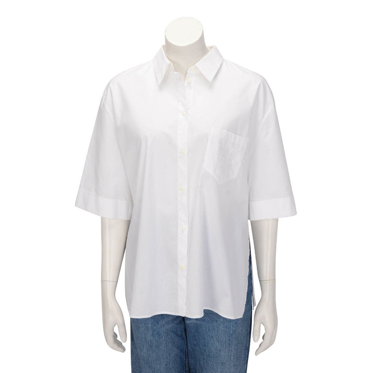 Fendi White Cotton FF Embroidered Pocket Shirt IT 44