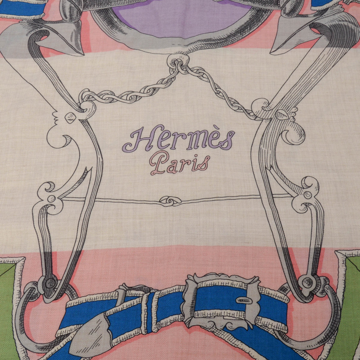 Hermes Brown Cashmere & Silk L'Instruction du Roy Shawl 140