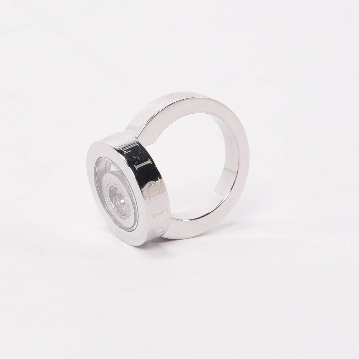 Chopard 18k White Gold & Diamond Happy Spirit Ring