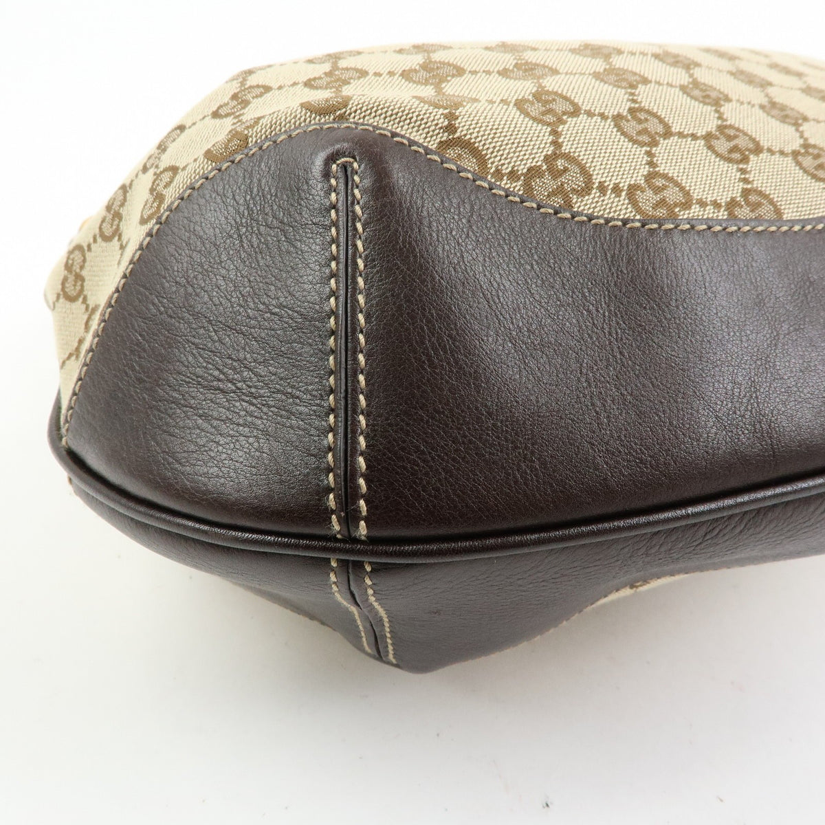 Gucci Beige GG Canvas Bamboo Peggy Hobo Bag