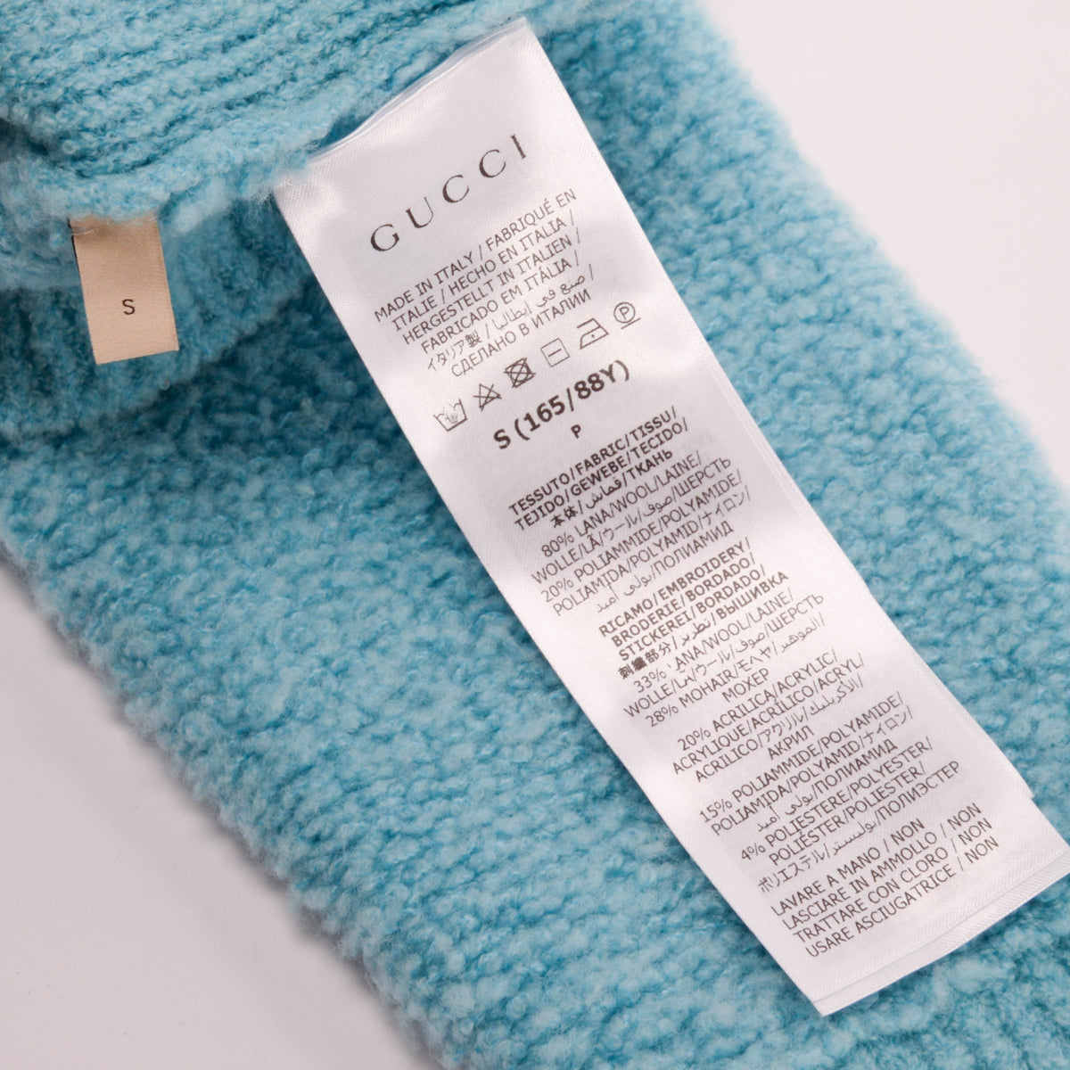 Gucci Blue Extrafine Wool Interlocking G Zip Jacket S