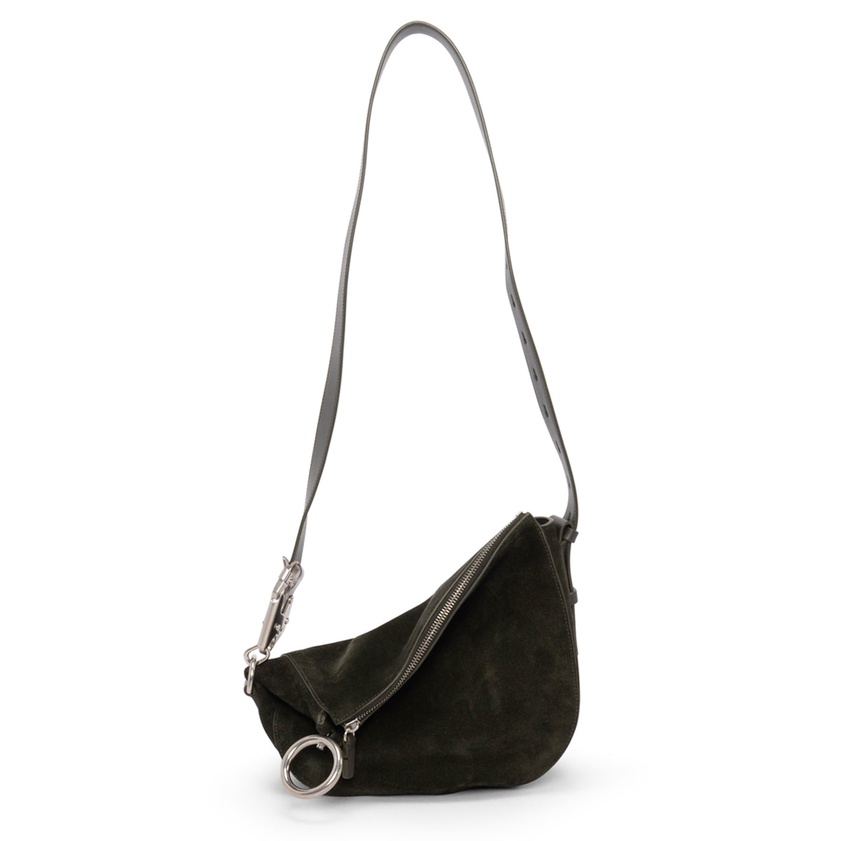 Burberry Dark Green Suede Small Knight Shoulder Bag