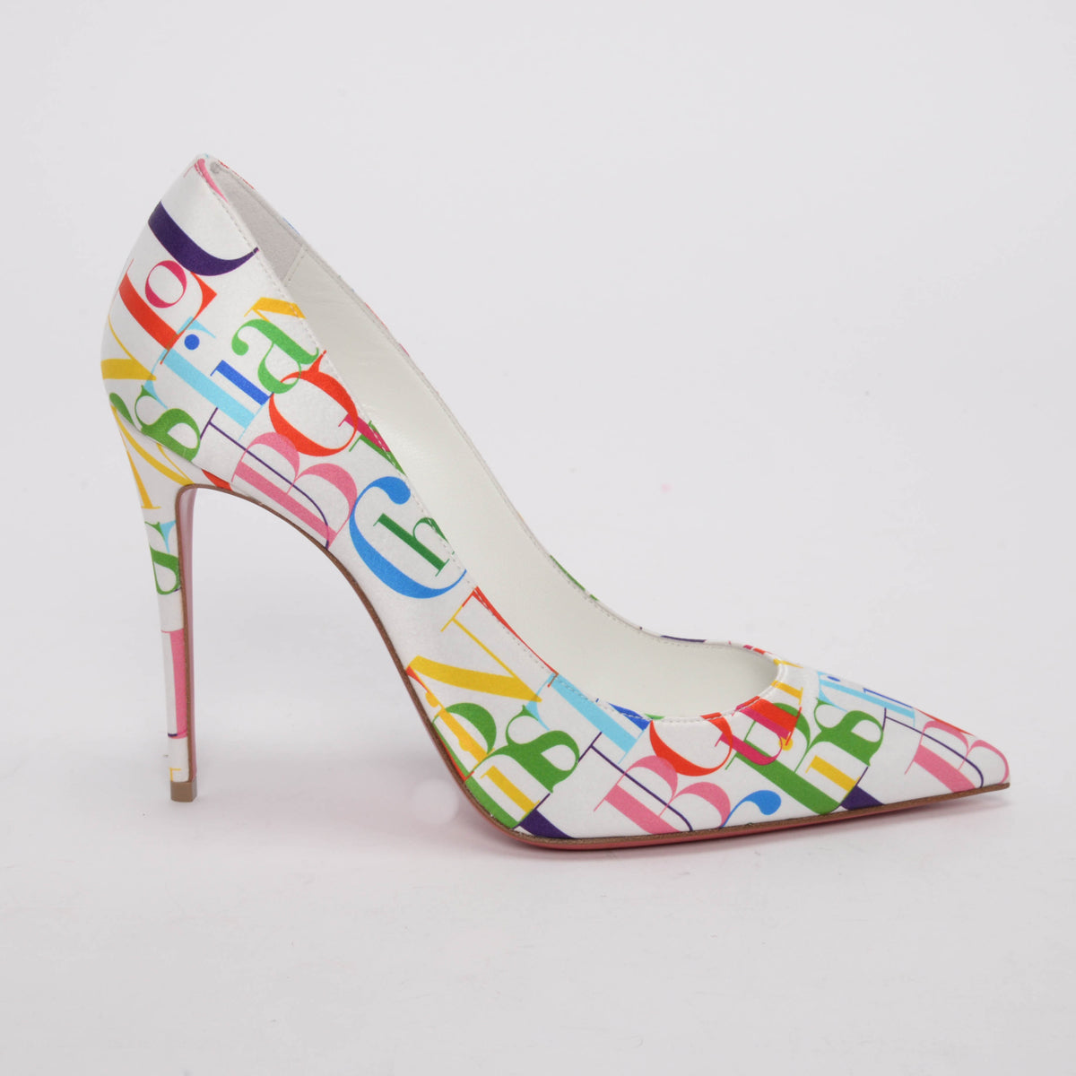 Christian Louboutin White Satin ABC Loubi Kate Pumps 37