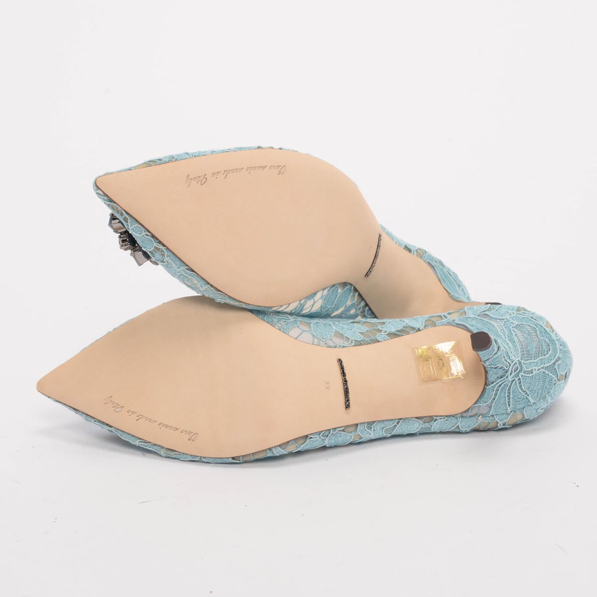 Dolce & Gabbana Azure Lace Bellucci Pumps 39