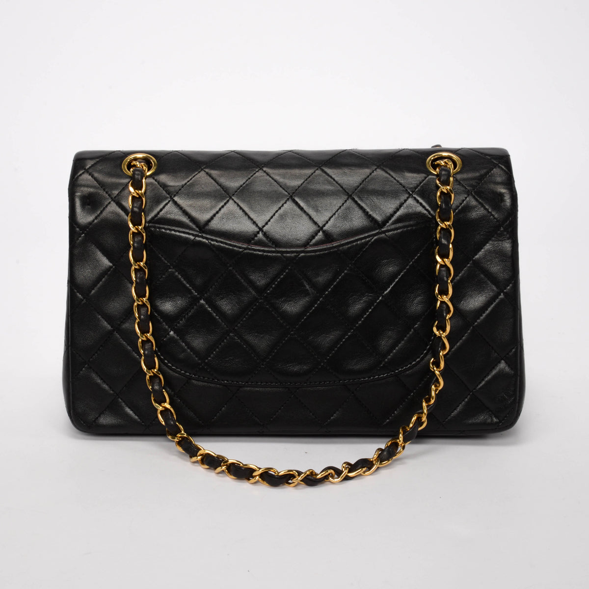 Chanel Vintage Black Quilted Lambskin Medium Classic Flap Bag