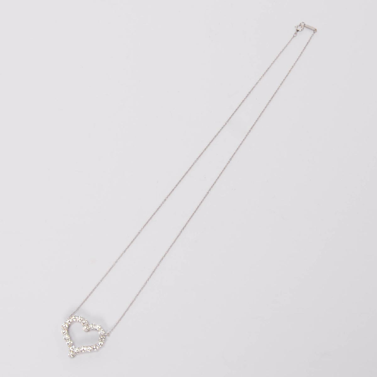Tiffany & Co Platinum & Diamond Large Heart Pendant Necklace