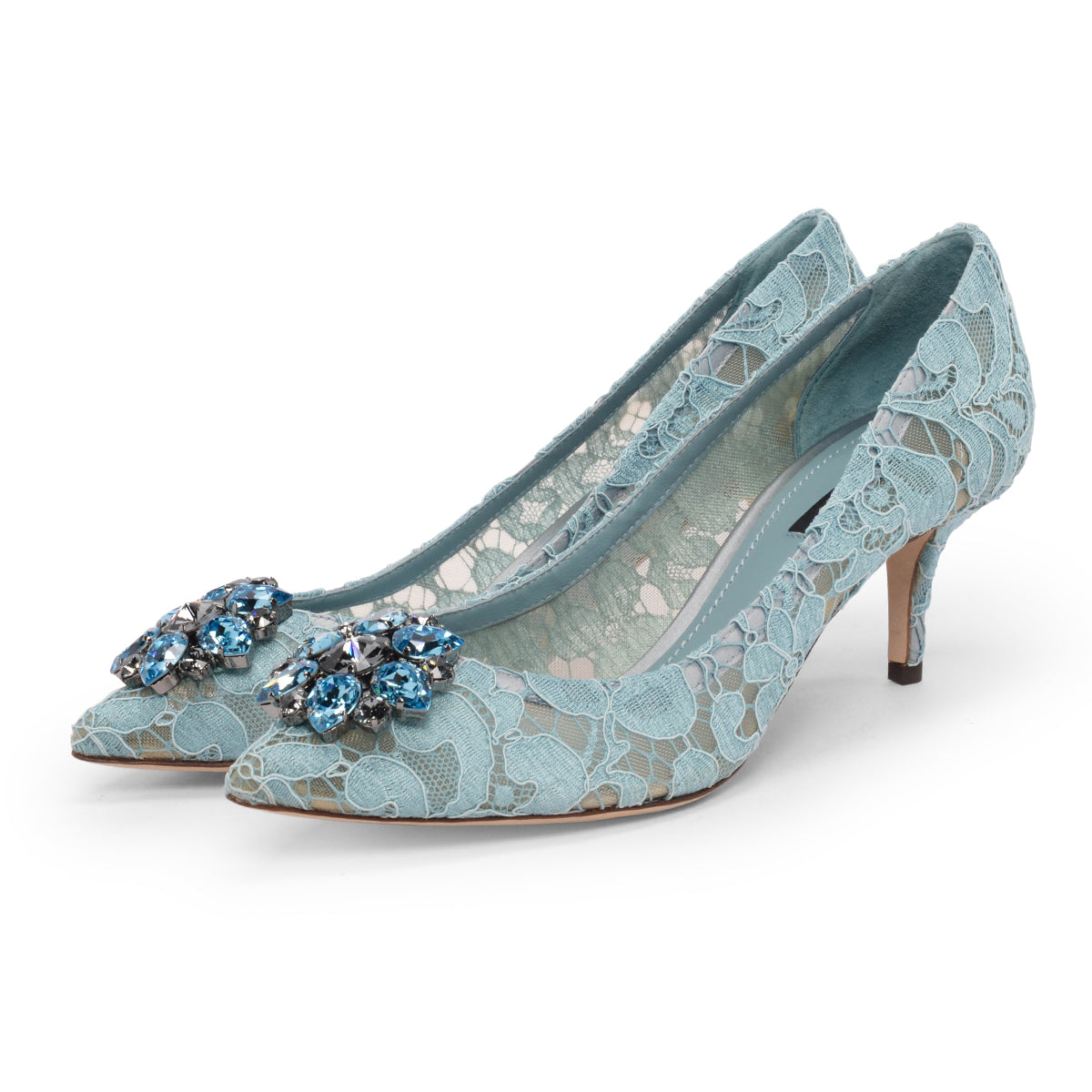 Dolce & Gabbana Azure Lace Bellucci Pumps 39
