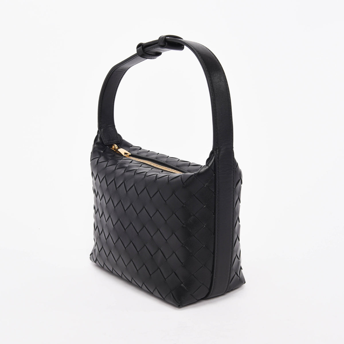 Bottega Veneta Black Nappa Intrecciato Mini Wallace Bag