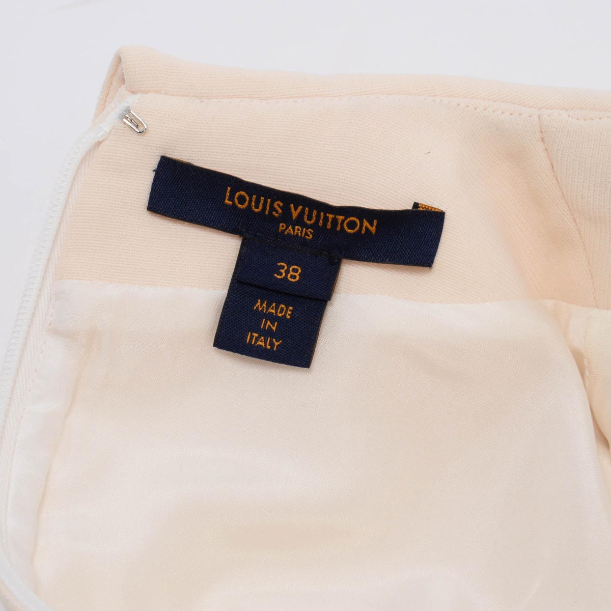 Louis Vuitton Cream Peter Pan Collar Belted Dress FR 38