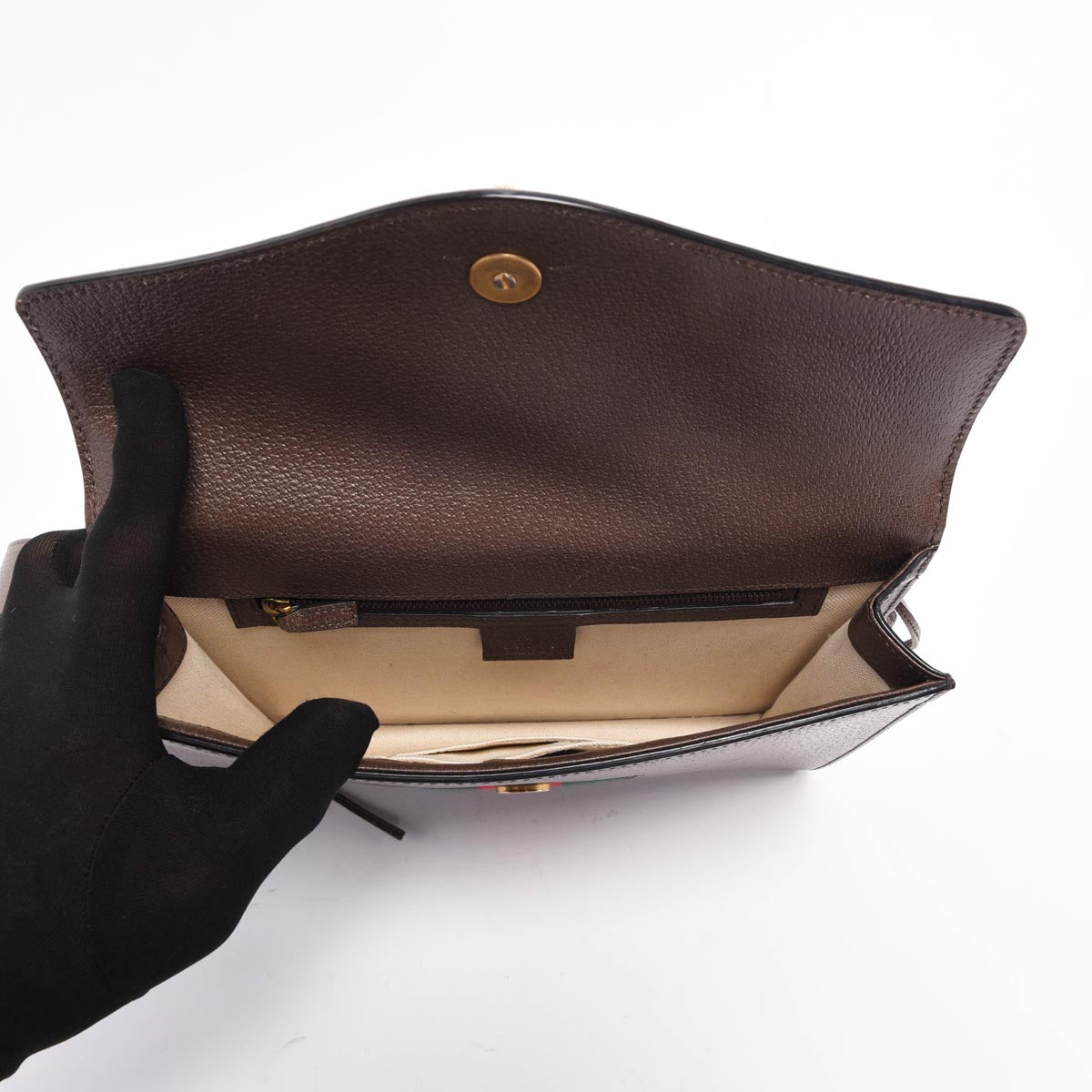 Gucci Brown Grained Calfskin Animalier Chain Bag