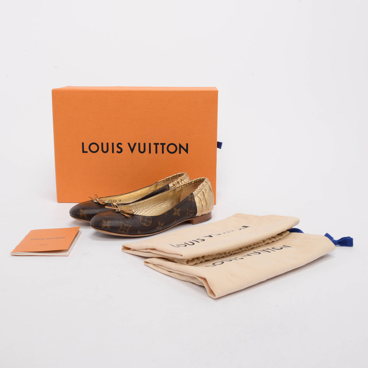 Louis Vuitton Gold Monogram Canvas Joy Ballerina Flats 35.5