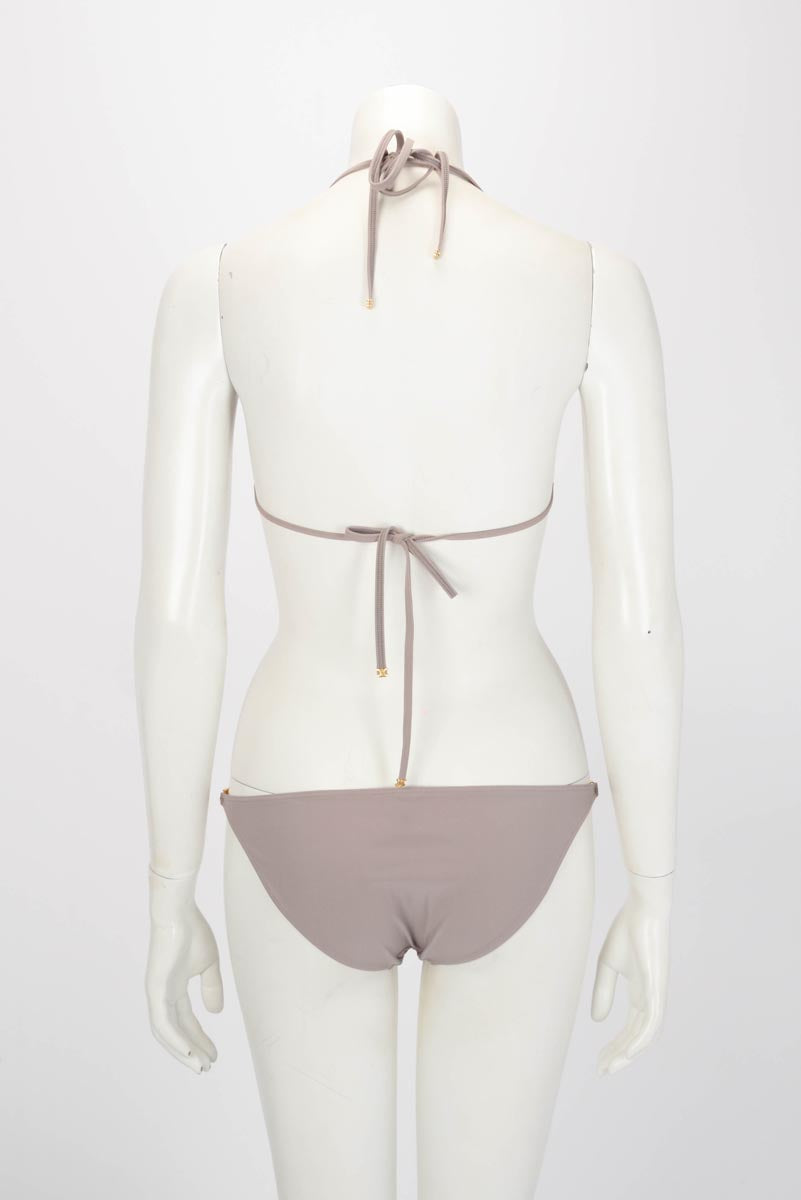 Celine Dusty Lilac Matte Jersey Logo Bikini Set