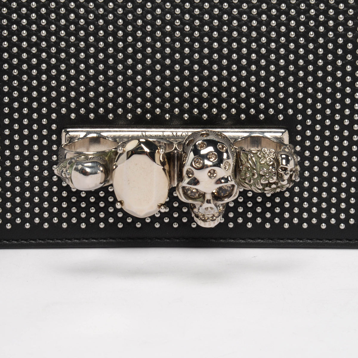 Alexander McQueen Black Studded Knuckle Cross Body Bag