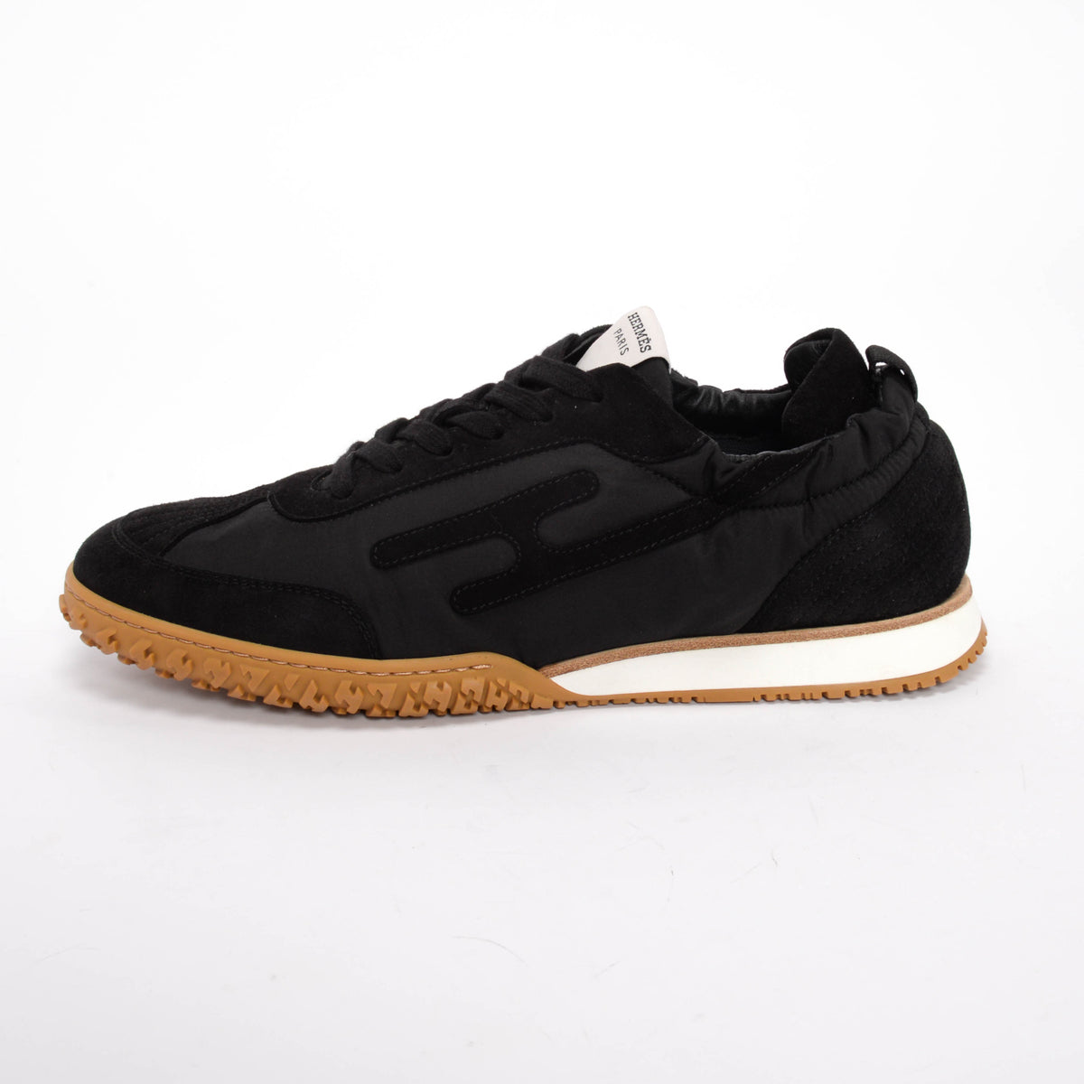 Hermes Black Nylon & Suede Jet Sneakers 41