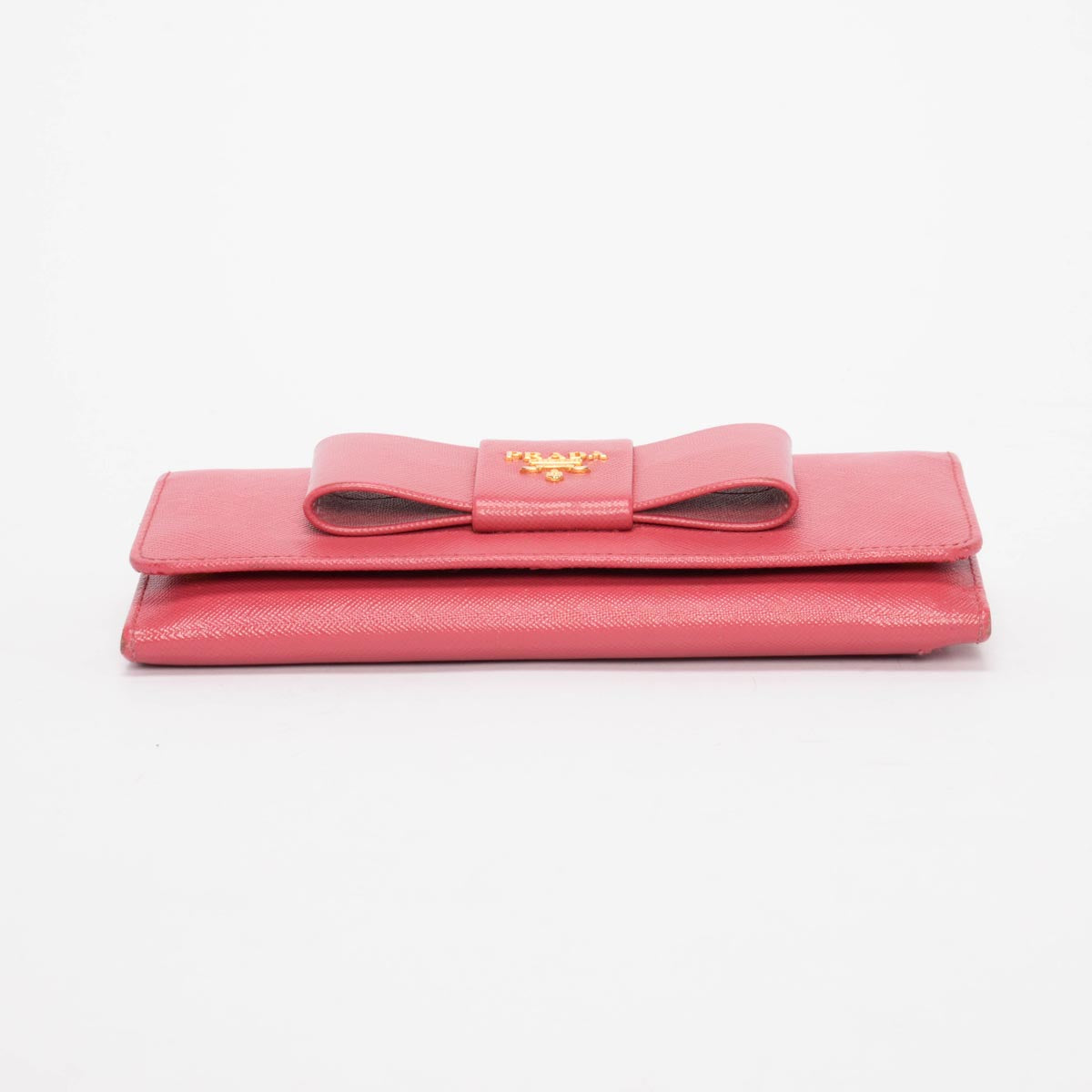 Prada Peony Saffiano Bow Wallet