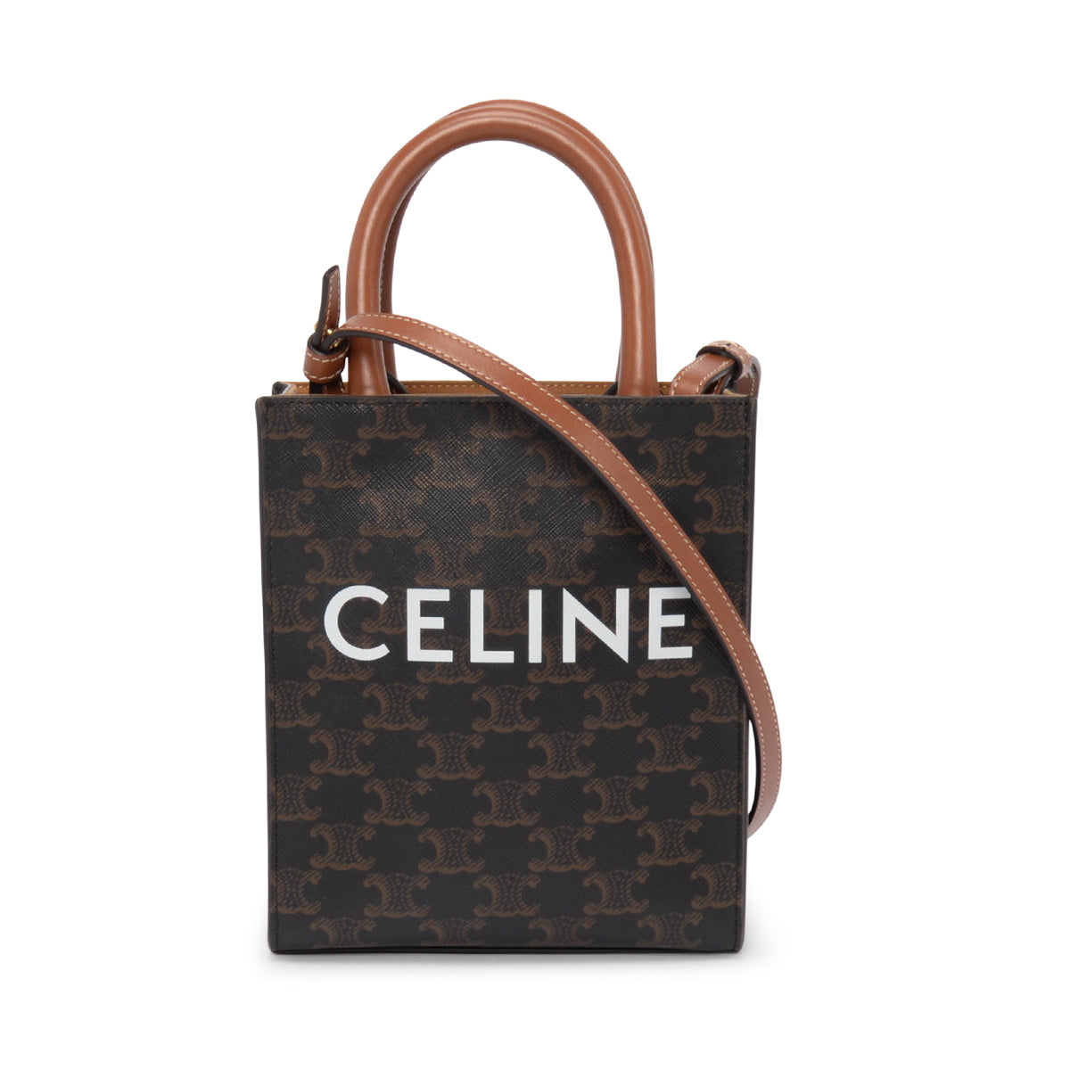 Celine Tan Triomphe Canvas Mini Vertical Cabas Tote