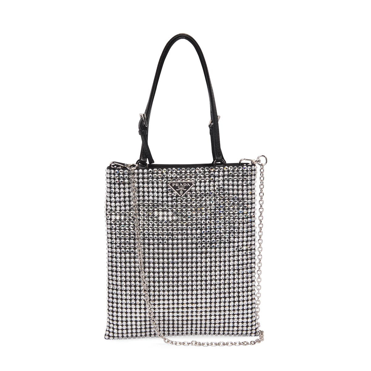 Prada Black Satin Crystal Mini Tote Bag - Main Image