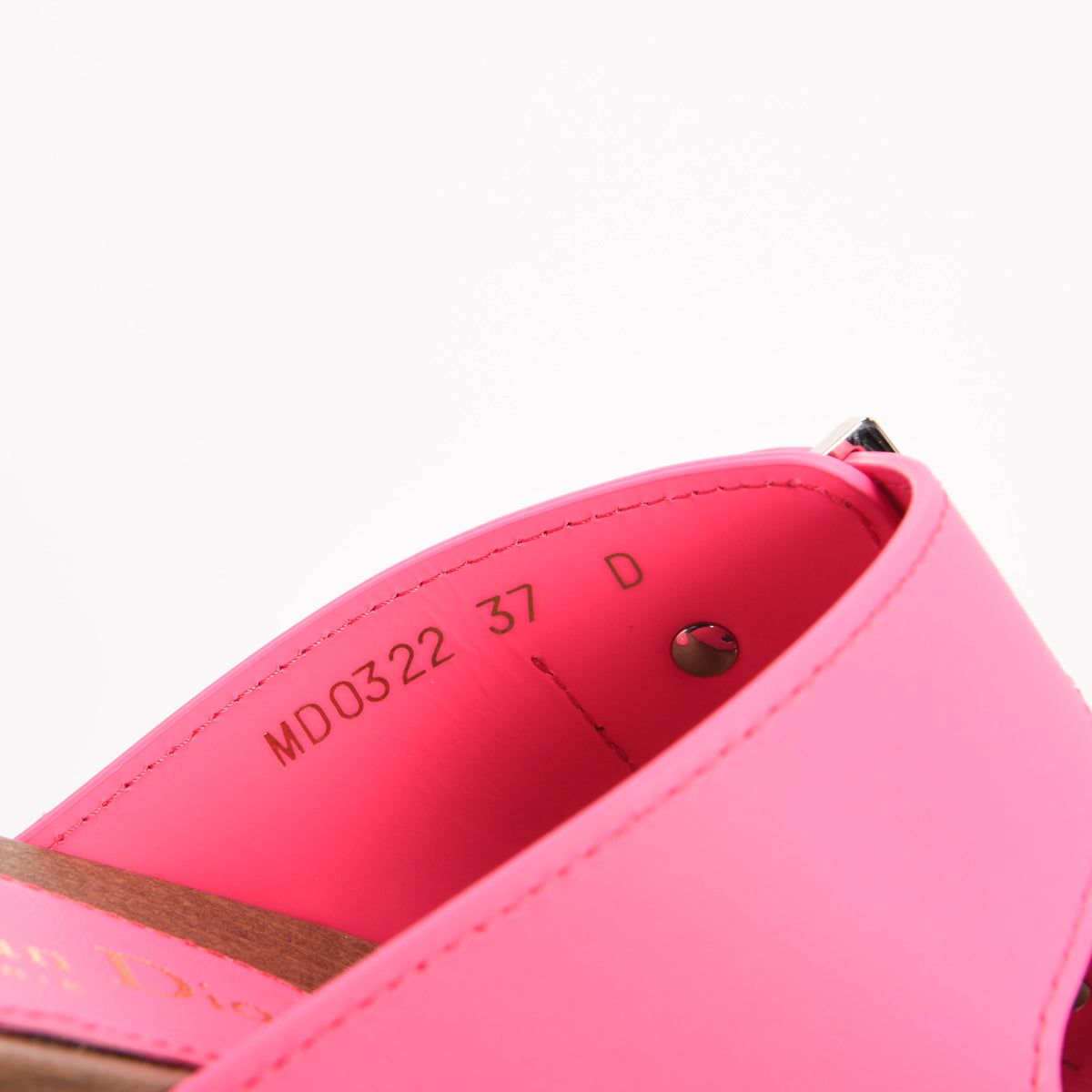 Dior Fuchsia Calfskin Diorquake Sandals 37