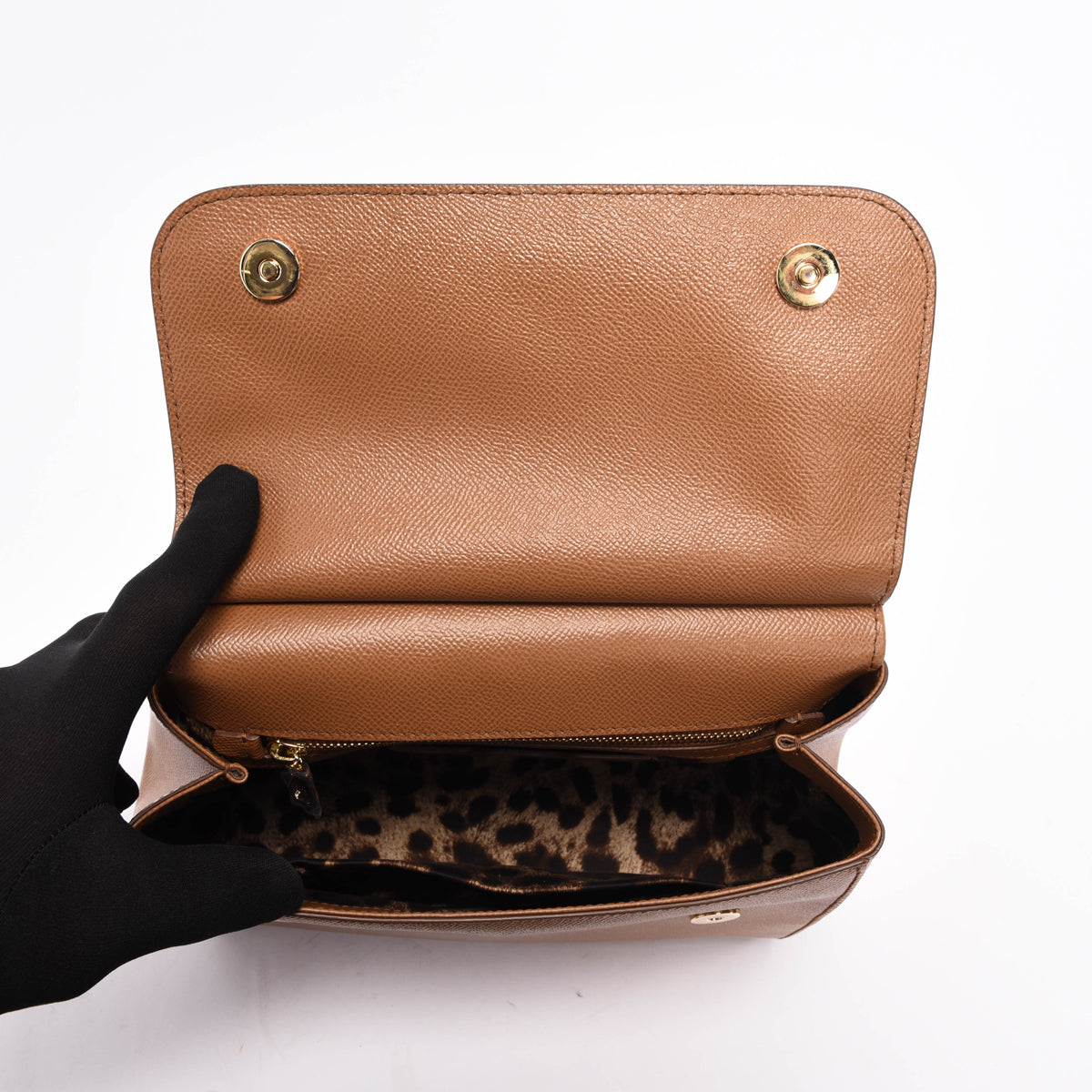 Dolce & Gabbana Camel Dauphine Leather Medium Sicily Bag