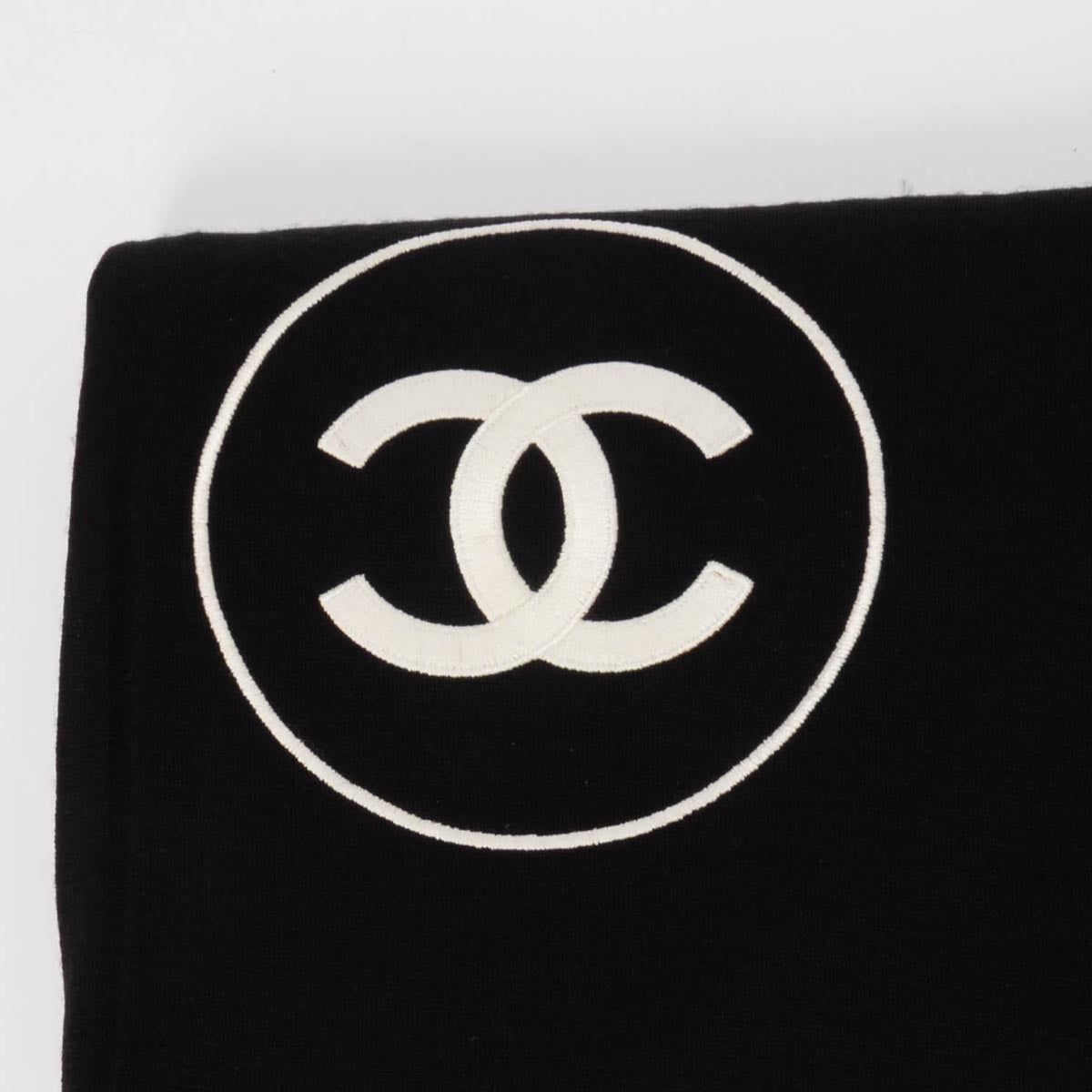 Chanel Black & Ivory Cashmere & Silk CC Shawl