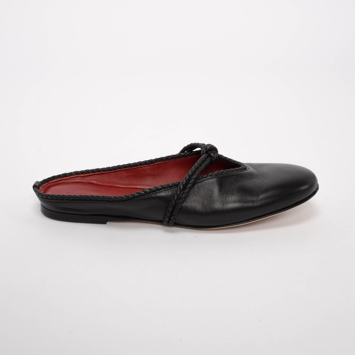 Bottega Veneta Black Lambskin Rosa Mary-Jane Ballerina Flats 39
