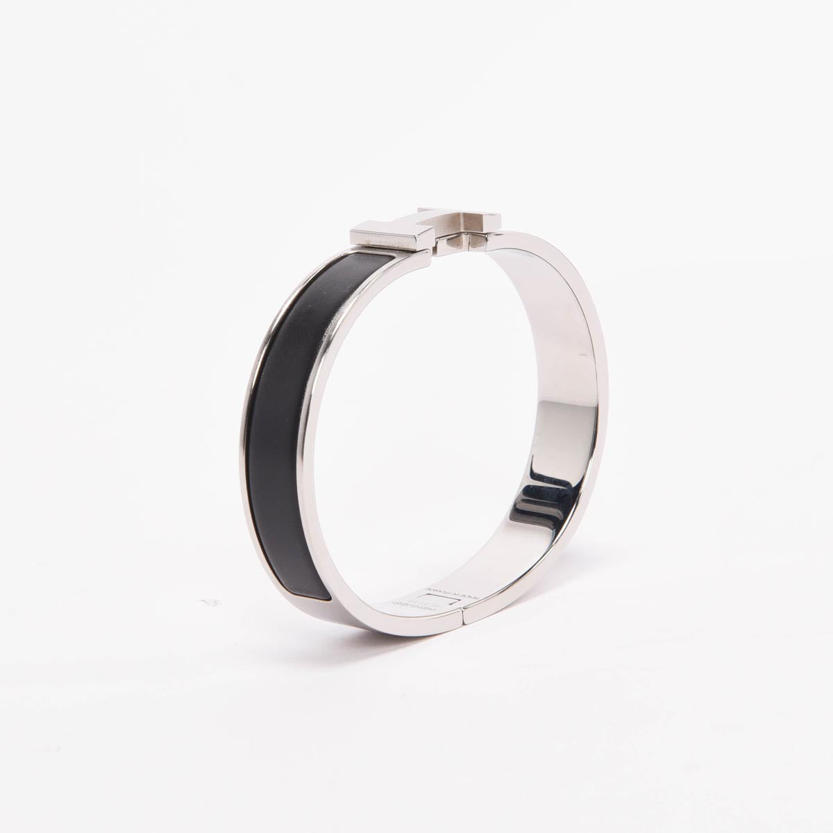 Hermes Black Matte Enamel Clic HH Bracelet