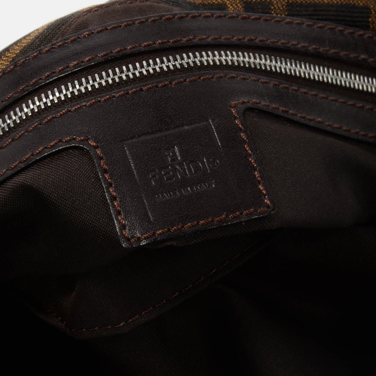 Fendi Tobacco Zucca Canvas Baguette Bag