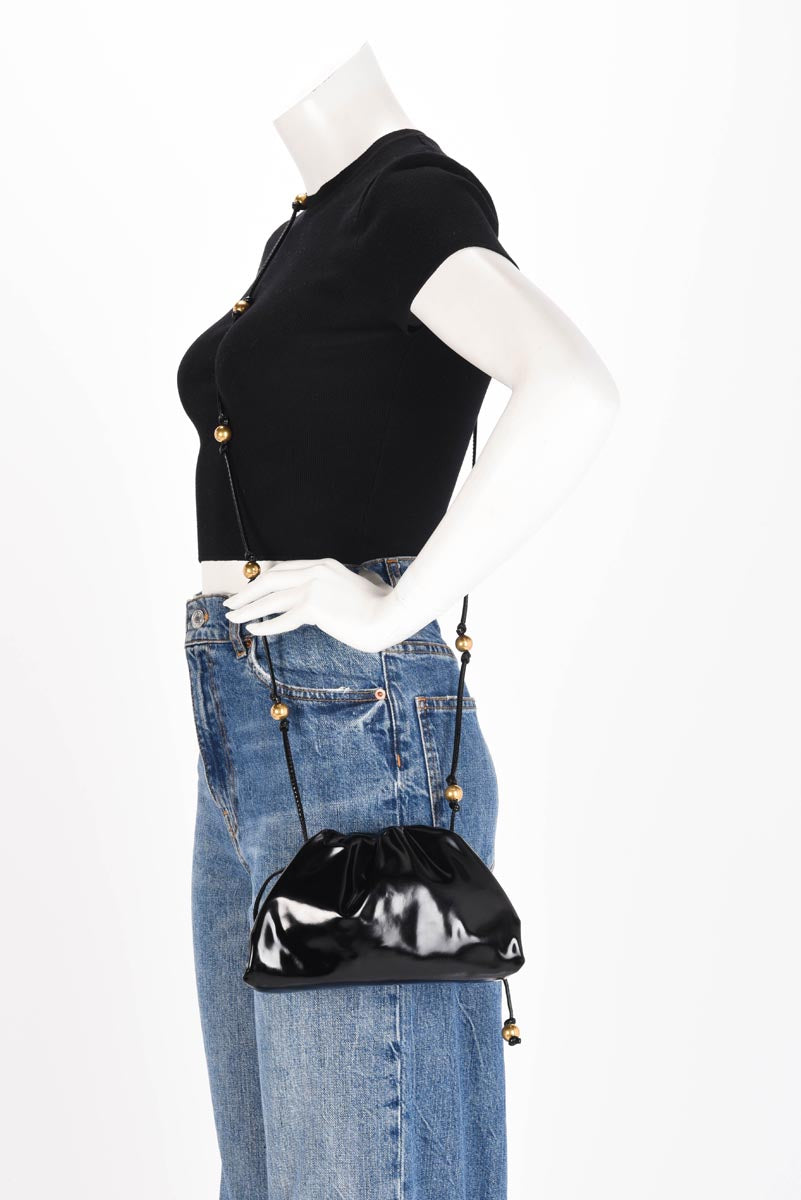 Bottega Veneta Black Brushed Calfskin Mini Pouch