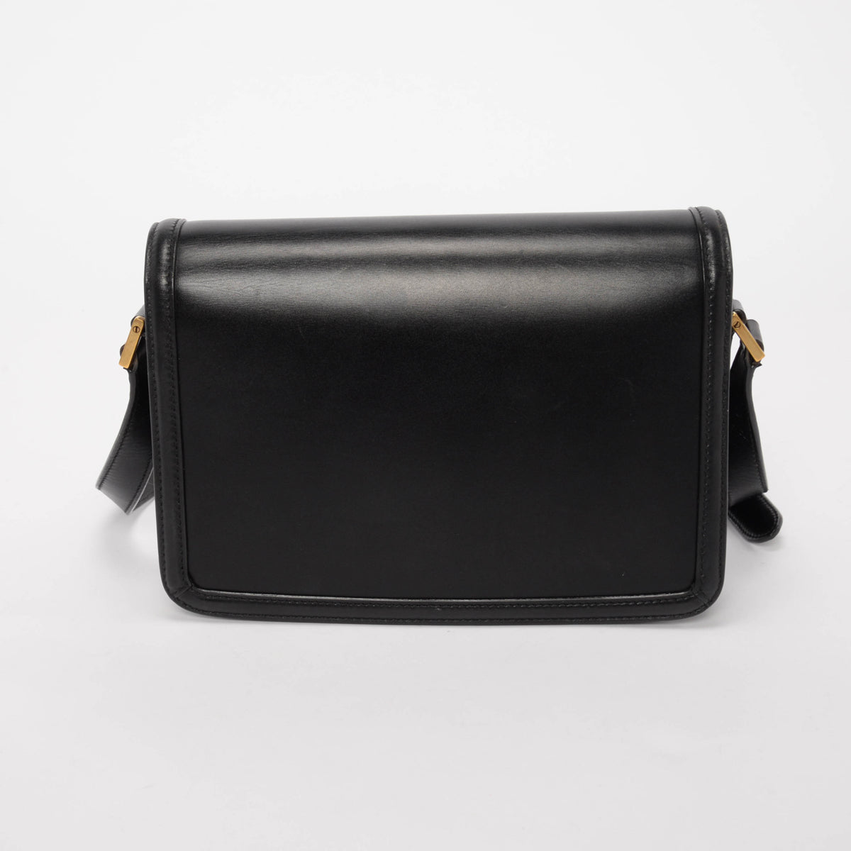 Saint Laurent Black Box Calf Medium Solferino Satchel Bag