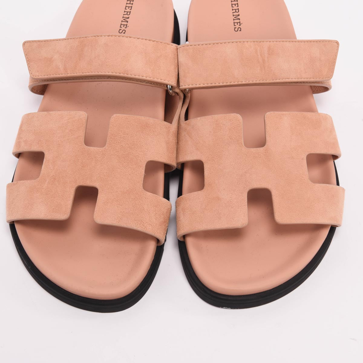 Hermes Nude Suede Chypre Sandals 41